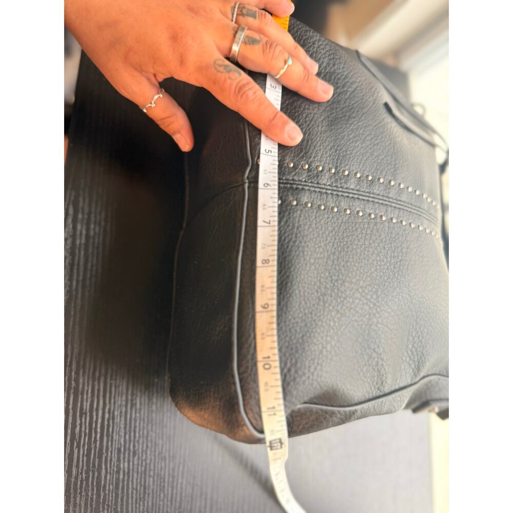 Montana West Black Studded Faux Leather Hobo Shoulder Bag Pebbled Leather Purse - Picture 13 of 16